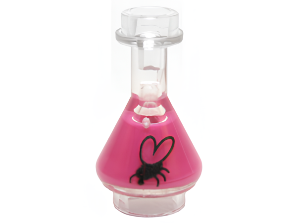  Бутылка Lego 93549pb06 Utensil Bottle, Erlenmeyer Flask with Molded Magenta Fluid and Printed Black Fly Pattern